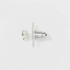 Sterling Silver Cubic Zirconia Stud Cross Earring Set 4pc - A New Day™ Silver