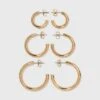Pipe Hoop Earring Trio Set - A New Day™ Gold -A New Day popular shop unnamed file 1039