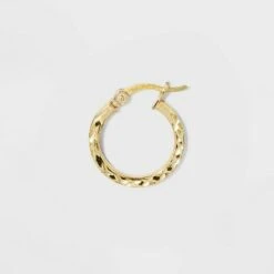 Sterling Silver Hoop Earring Set 2pc - A New Day™ Gold