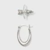 Sterling Silver Cubic Zirconia Oval Tapered Hoop Earring Set 2pc - A New Day™ Silver 2 Sterling Silver Cubic Zirconia Oval Tapered Hoop Earring Set 2pc - A New Day™ Silver -A New Day popular shop unnamed file 1056