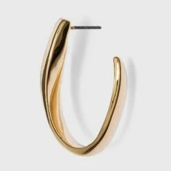 Twisted Metal Hoop Earrings - A New Day™ Gold