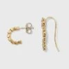 Crystal Glass Stud Small Hoop Earring Set 3pc - A New Day™ Gold -A New Day popular shop unnamed file 1082