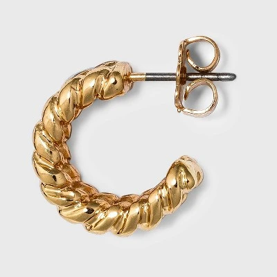 Small Textured Hoop Earrings - A New Day™ Gold 3 Small Textured Hoop Earrings - A New Day™ Gold
