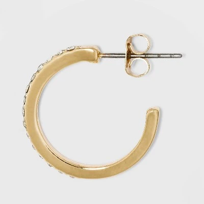 Pave Hoop and Charm Hoop Earring Set 8pc - A New Day™ 3 Pave Hoop and Charm Hoop Earring Set 8pc - A New Day™