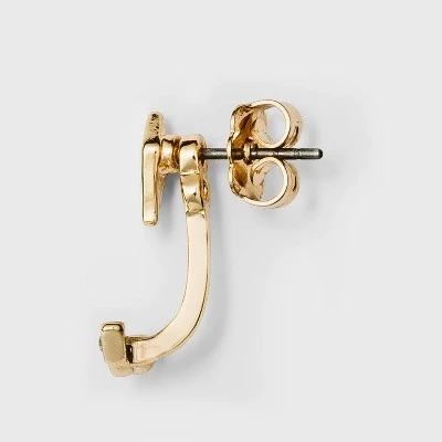 Small Huggie Hoop Bar Stud Earring Set 3pc - A New Day™ Gold 3 Small Huggie Hoop Bar Stud Earring Set 3pc - A New Day™ Gold