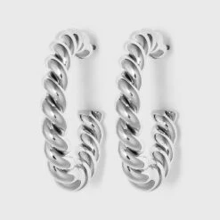 Medium Textured Hoop Earrings - A New Day™ Silver -A New Day popular shop unnamed file 1109