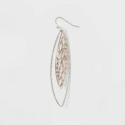 Multi Plated Filigree Drop Earrings - A New Day™