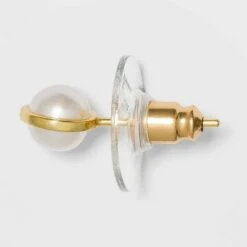 Sterling Silver Freshwater Pearl Stud Earring Set 2pc - A New Day™ Gold