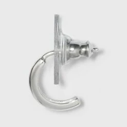 Sterling Silver Cubic Zirconia Stud and Hoop Earring Set 3pc - A New Day™ Silver