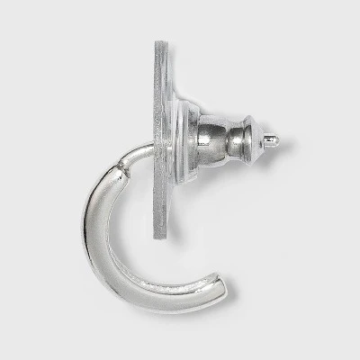 Sterling Silver Cubic Zirconia Stud and Hoop Earring Set 3pc - A New Day™ Silver 3 Sterling Silver Cubic Zirconia Stud and Hoop Earring Set 3pc - A New Day™ Silver