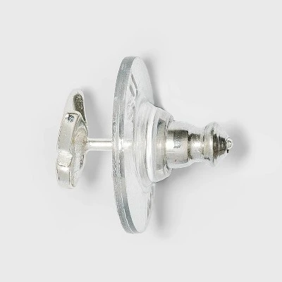 Sterling Silver Cubic Zirconia and Butterfly Stud Earring Set 3pc - A New Day™ Silver 3 Sterling Silver Cubic Zirconia and Butterfly Stud Earring Set 3pc - A New Day™ Silver