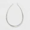 Silver Plated Graduated Oval Hoop Earrings - A New Day™ Silver