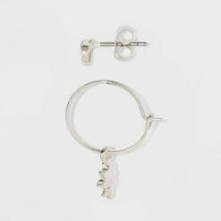 Zinc Stud Earring Set 3pc - A New Day™ Silver