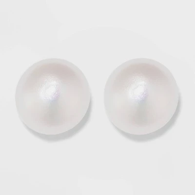 Sterling Silver Freshwater Pearl Stud Fine Jewelry Earrings - A New Day™ Silver/White 5 Sterling Silver Freshwater Pearl Stud Fine Jewelry Earrings - A New Day™ Silver/White - Image 3