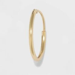 Gold Over Sterling Silver Endless Hoop Fine Jewelry Earring Set 3pc - A New Day™ Gold