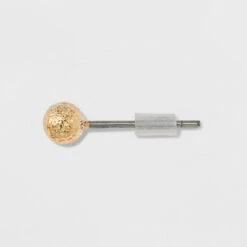 Two Spheres, Two Circles, Flower, Pearl, Green Stone & Bow Stud Earring Set 8pc - A New Day™ Gold