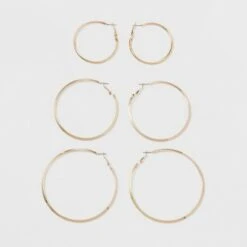 Hoop Earrings 3pc - A New Day™ Gold -A New Day popular shop unnamed file 1254