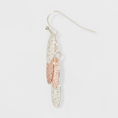 Filigree Chandelier Drop Earrings - A New Day™ Silver/Rose Gold 3 Filigree Chandelier Drop Earrings - A New Day™ Silver/Rose Gold