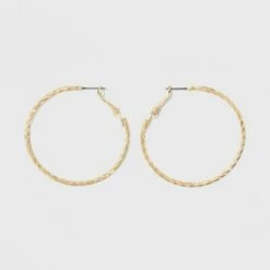 Textured Hoop Earrings - A New Day™ Gold
