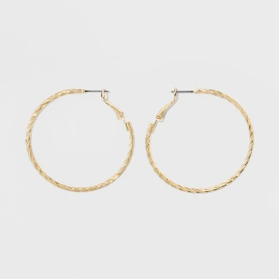 Textured Hoop Earrings - A New Day™ Gold 3 Textured Hoop Earrings - A New Day™ Gold