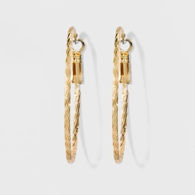 Textured Hoop Earrings - A New Day™ Gold 6 Textured Hoop Earrings - A New Day™ Gold - Image 4