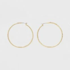 Hoop with Pave Stones Earrings - A New Day™ Gold