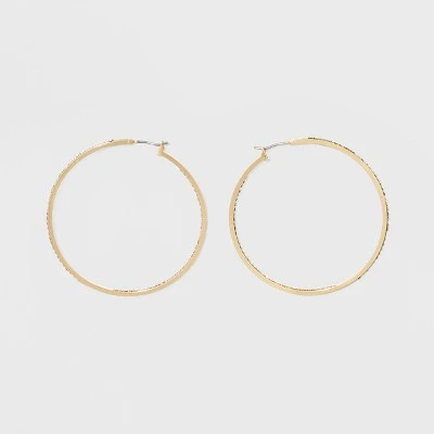 Hoop with Pave Stones Earrings - A New Day Gold 3 Hoop with Pave Stones Earrings - A New Day Gold