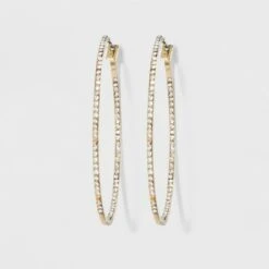 Hoop with Pave Stones Earrings - A New Day Gold 12 Hoop with Pave Stones Earrings - A New Day Gold -A New Day popular shop unnamed file 1327