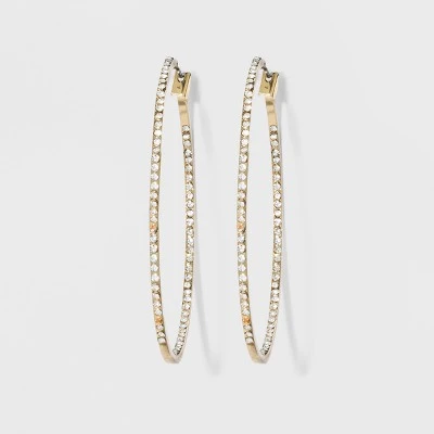 Hoop with Pave Stones Earrings - A New Day Gold 7 Hoop with Pave Stones Earrings - A New Day Gold - Image 5