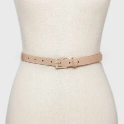 Women's 2 Fer with Lacing Buckle Belt - A New Day™ Moon Rock Green/Melon Ice
