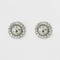 Pave Flower Stud Earrings - A New Day™ Silver -A New Day popular shop unnamed file 1336