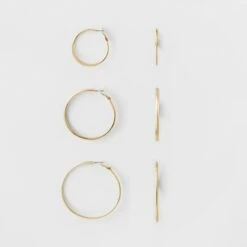 Hoop Earring Set 3ct - A New Day™ Gold