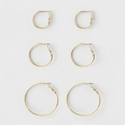 Hoop Earring Set 3ct - A New Day™ Gold -A New Day popular shop unnamed file 1358