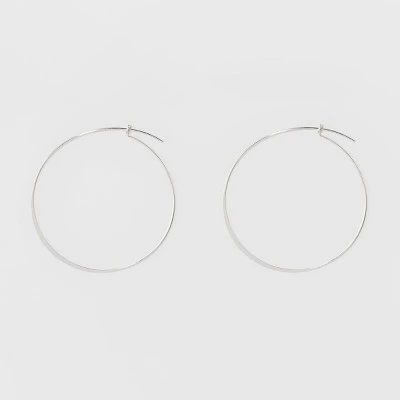 Thin Medium Hoop Earrings - A New Day™ Silver 3 Thin Medium Hoop Earrings - A New Day™ Silver