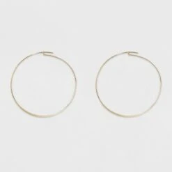 Large Flat Hoop Earrings - A New Day™ Gold