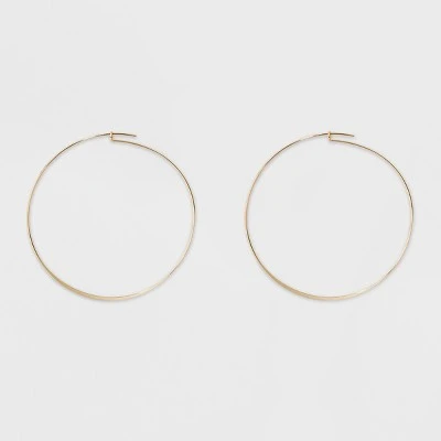 Large Flat Hoop Earrings - A New Day™ Gold 3 Large Flat Hoop Earrings - A New Day™ Gold