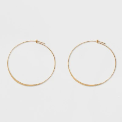 Large Thin Hoop Earrings - A New Day™ Gold 3 Large Thin Hoop Earrings - A New Day™ Gold