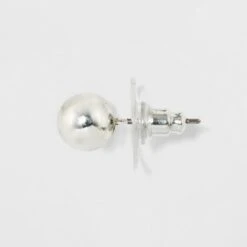 Women's Fashion Trio Stud Ball Earring Set 3pc - A New Day™ Silver
