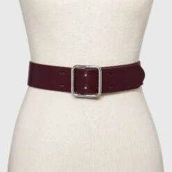 Women's Double Center Prong Belt - A New Day™ Burgundy