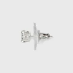 Women's Sterling Silver Cubic Zirconia Stud Earrings - A New Day™ Silver/Clear