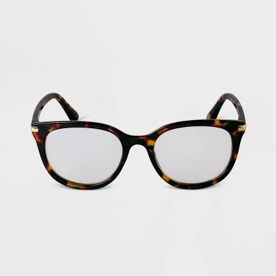Women's Tortoise Shell Cateye Blue Light Filtering Glasses - A New Day™ Brown 4 Women's Tortoise Shell Cateye Blue Light Filtering Glasses - A New Day™ Brown - Image 2
