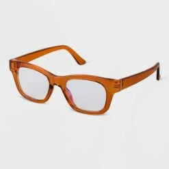 Women's Crystal Cateye Blue Light Filtering Glasses - A New Day™ Amber