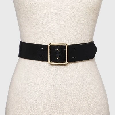 Women's Double Center Prong Belt - A New Day™ Black 3 Women's Double Center Prong Belt - A New Day™ Black