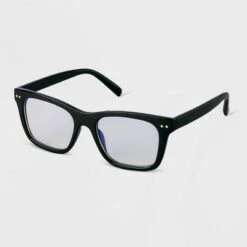 Women's Angular Blue Light Filtering Reading Glasses - A New Day™ Black
