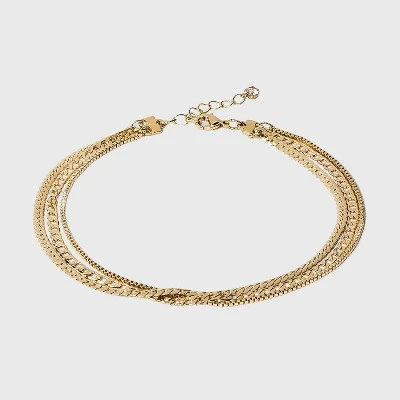 3 Row Multi Chains Anklet - A New Day™ Gold 3 3 Row Multi Chains Anklet - A New Day™ Gold