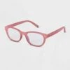Women's Plastic Square Blue Light Filtering Reading Glasses - A New Day™ Burgundy