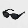 Women's Plastic Oval Sunglasses - A New Day™ White