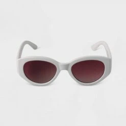 Women's Plastic Oval Sunglasses - A New Day™ White -A New Day popular shop unnamed file 1557