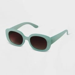 Women's Plastic Retro Oval Sunglasses - A New Day™ Ivory