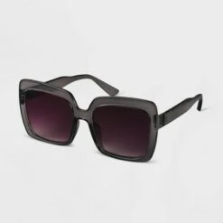 Women's Plastic Square Sunglasses - A New Day™ Gray